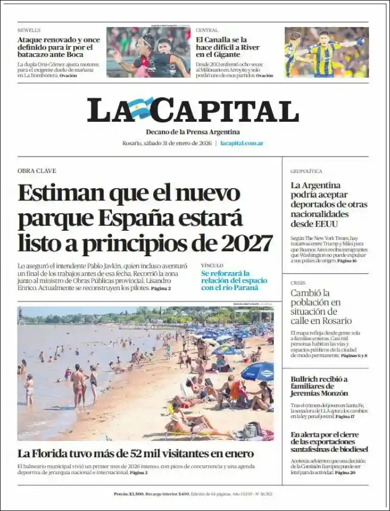Evolucion Streaming | AGENCIA DE GUARDIA - Tapa del diario La Capital Rosario