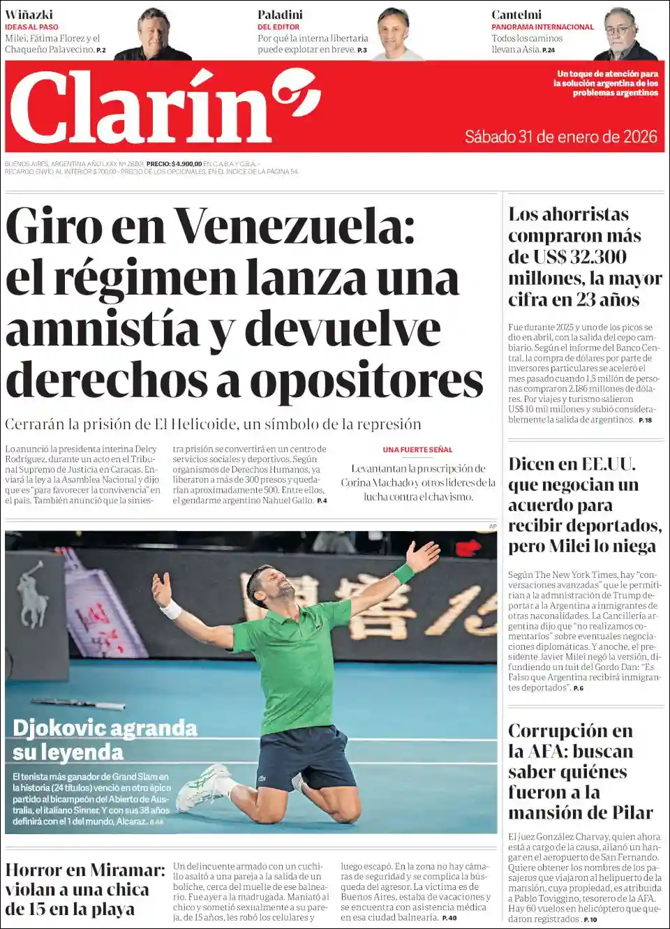 Evolucion Streaming | AGENCIA DE GUARDIA - Tapa del diario Clarin