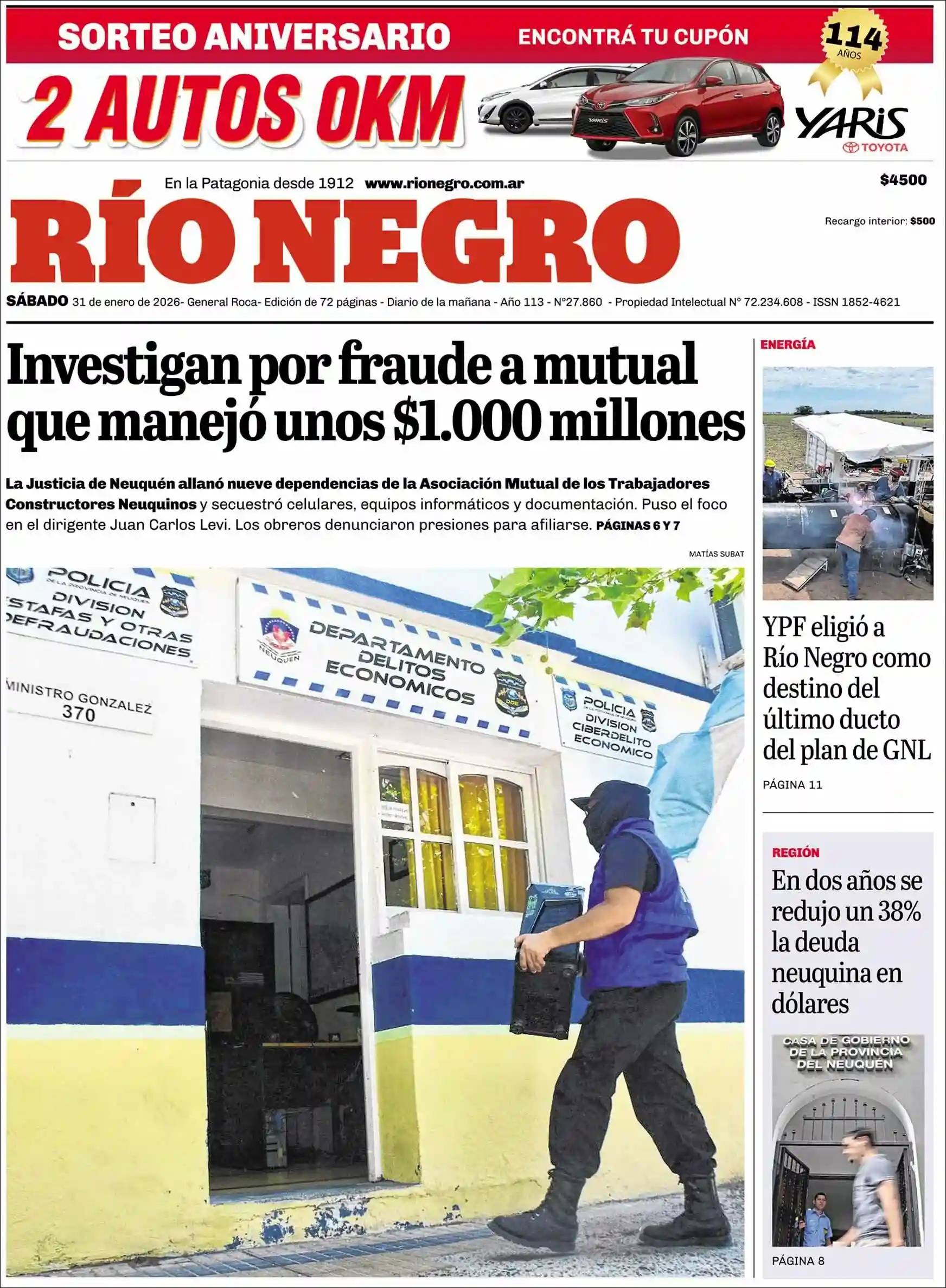 Evolucion Streaming | AGENCIA DE GUARDIA - Tapa del diario Rio Negro