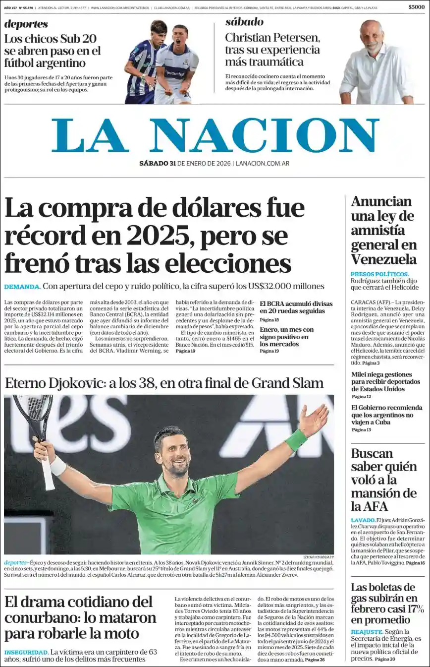 Evolucion Streaming | AGENCIA DE GUARDIA - Tapa del diario Nacion