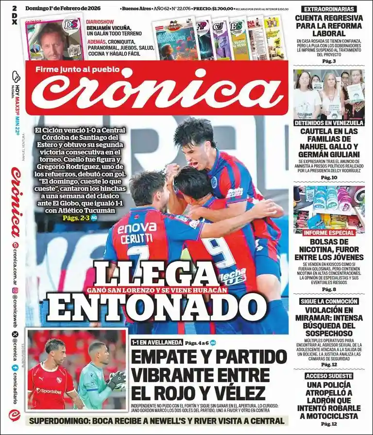 Evolucion Streaming | AGENCIA DE GUARDIA - Tapa del diario Crónica